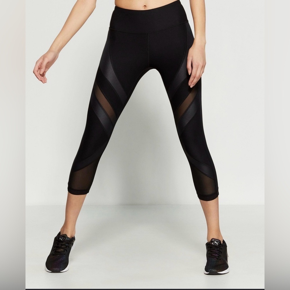 90 Degree By Reflex Mesh Panel Leggings - Black
